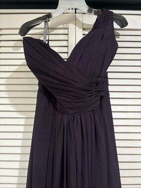 Bill Levkoff One-Shoulder Evening/Bridesmaid/Prom Gown in Deep Plum